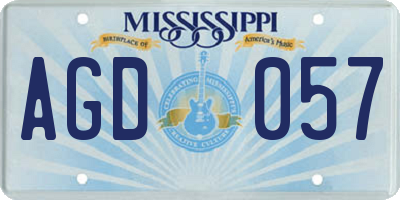 MS license plate AGD057