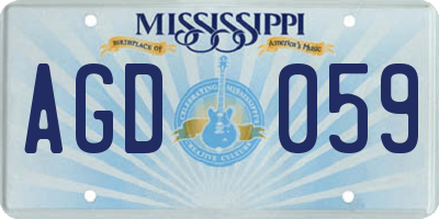MS license plate AGD059