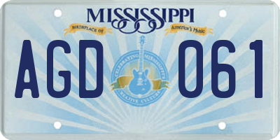 MS license plate AGD061