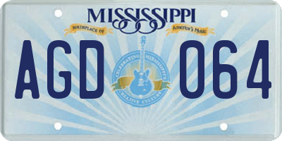 MS license plate AGD064