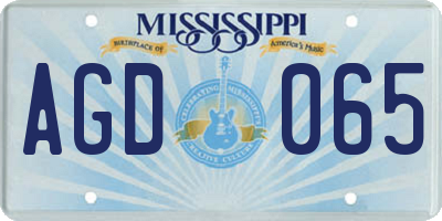 MS license plate AGD065