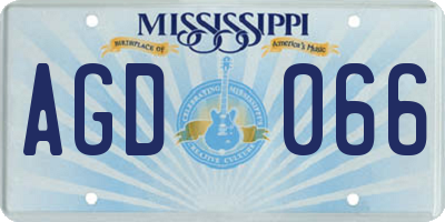 MS license plate AGD066