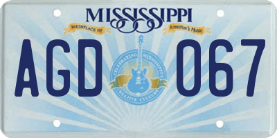 MS license plate AGD067