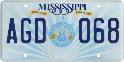MS license plate AGD068