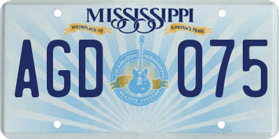 MS license plate AGD075