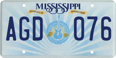 MS license plate AGD076
