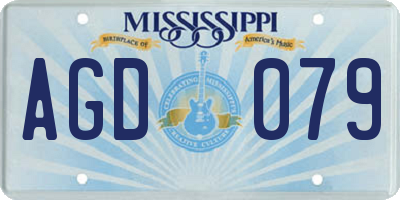 MS license plate AGD079