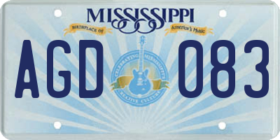 MS license plate AGD083