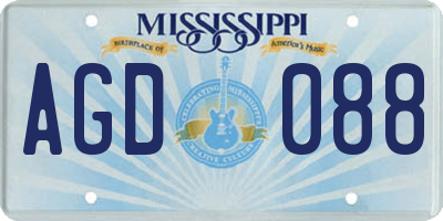 MS license plate AGD088