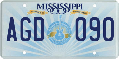 MS license plate AGD090