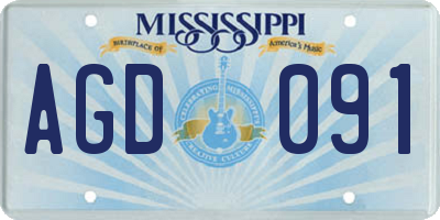 MS license plate AGD091