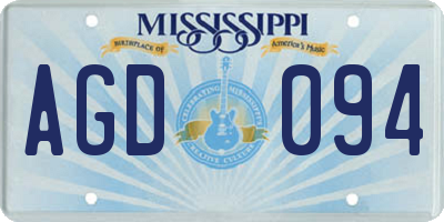 MS license plate AGD094