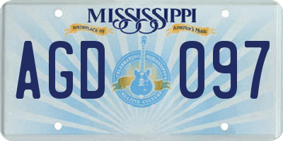 MS license plate AGD097