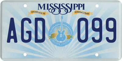 MS license plate AGD099