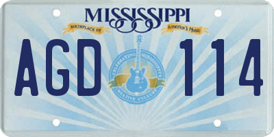 MS license plate AGD114