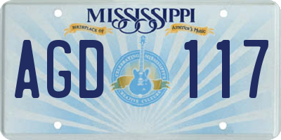 MS license plate AGD117