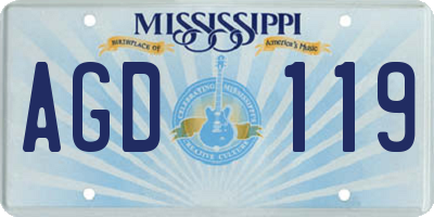 MS license plate AGD119
