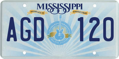MS license plate AGD120