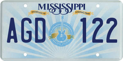 MS license plate AGD122