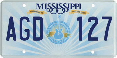 MS license plate AGD127