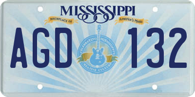 MS license plate AGD132