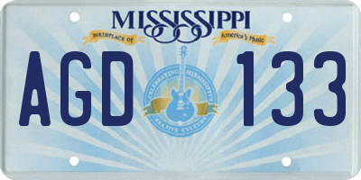 MS license plate AGD133