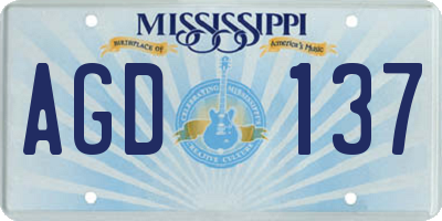 MS license plate AGD137