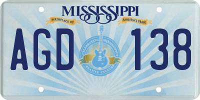 MS license plate AGD138