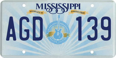 MS license plate AGD139