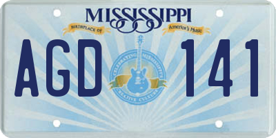 MS license plate AGD141