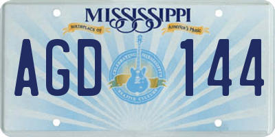 MS license plate AGD144