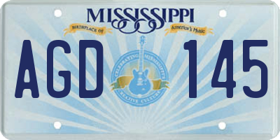 MS license plate AGD145