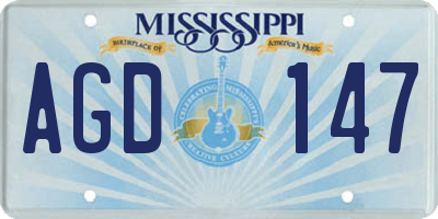 MS license plate AGD147