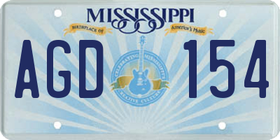 MS license plate AGD154
