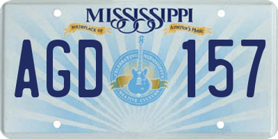 MS license plate AGD157