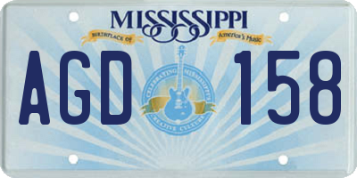 MS license plate AGD158