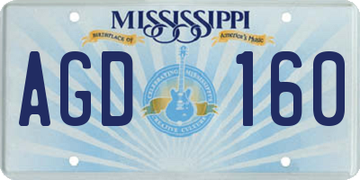 MS license plate AGD160