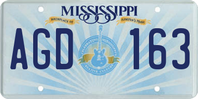 MS license plate AGD163