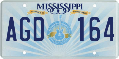 MS license plate AGD164