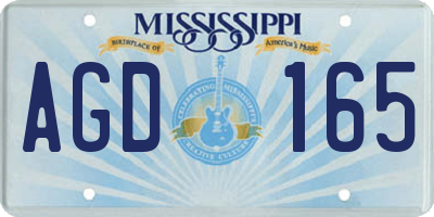 MS license plate AGD165