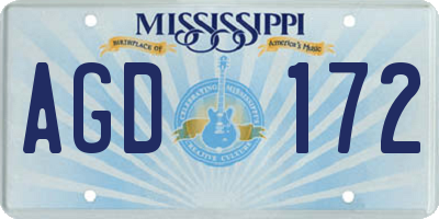 MS license plate AGD172