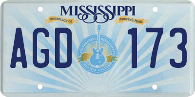 MS license plate AGD173