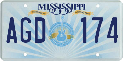 MS license plate AGD174