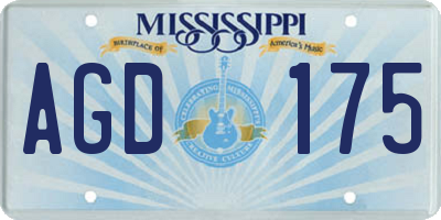 MS license plate AGD175