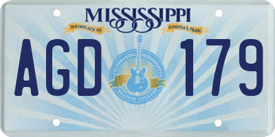 MS license plate AGD179