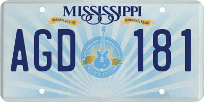 MS license plate AGD181
