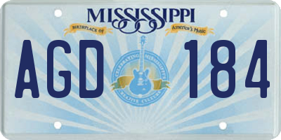 MS license plate AGD184