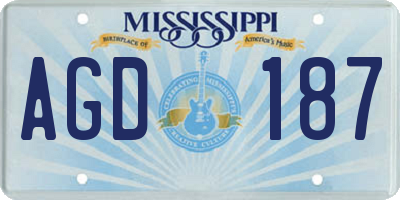 MS license plate AGD187