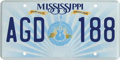 MS license plate AGD188