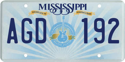 MS license plate AGD192